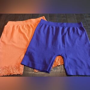 2 Pairs of Orange & Purple Boxer Briefs Panties Size S/M